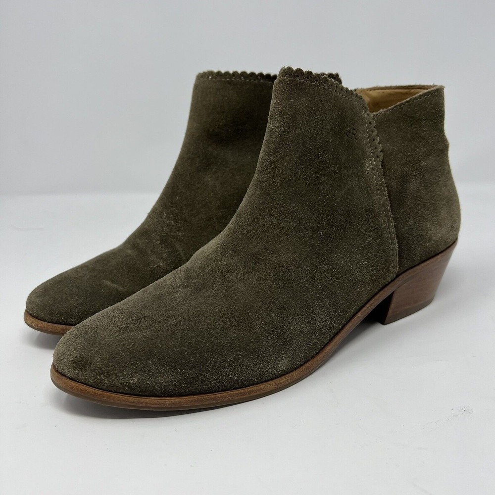 Jack Rogers Womens Bailee Leather Almond Toe Ankle Boots , Gray/brown Size 7.5